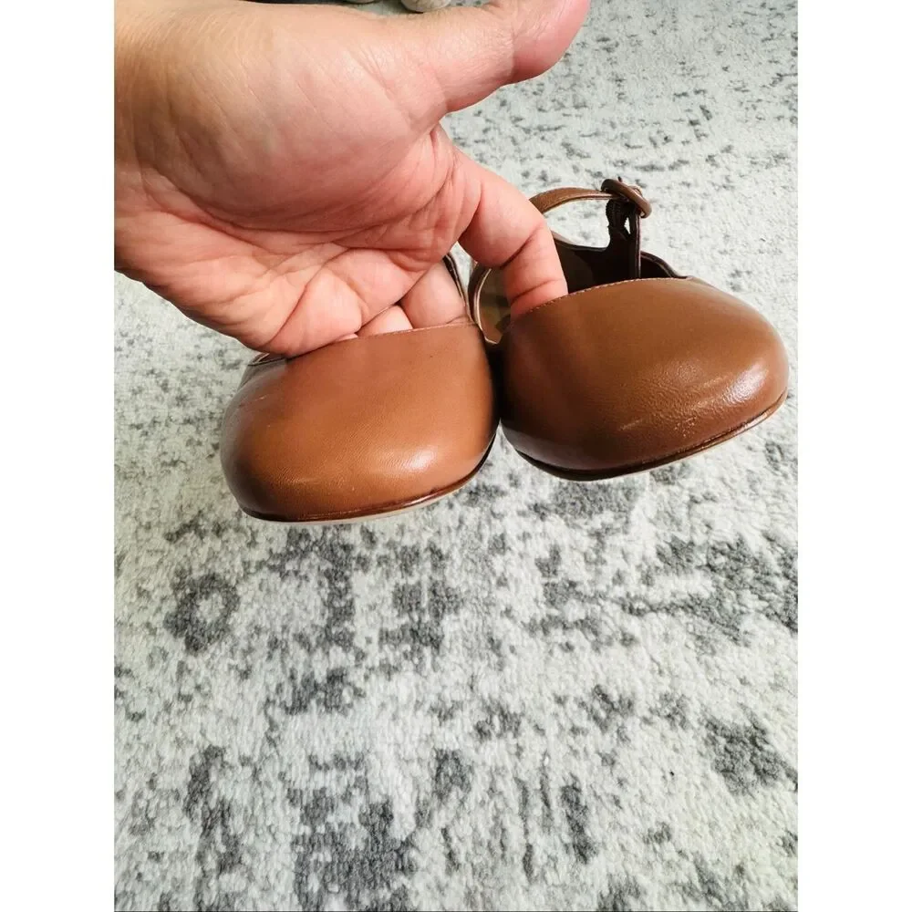 Larroudé Blair Leather Caramel Mary Jane Ballet Flat - Picture 7 of 7